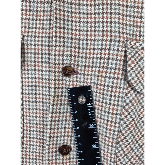 Vintage 60s Pendleton Board Shirt Wool Houndstooth Flannel Button Up Men's Large - Picture 9 of 14